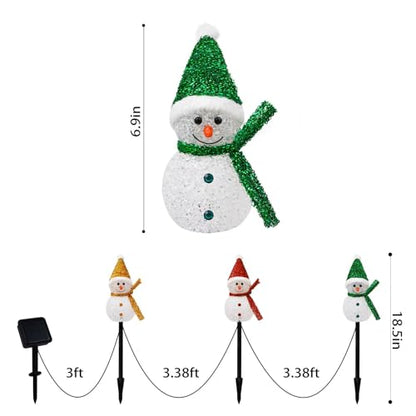3PCS Solar Christmas Pathway Stakes Lights - Warm White Hat Variation