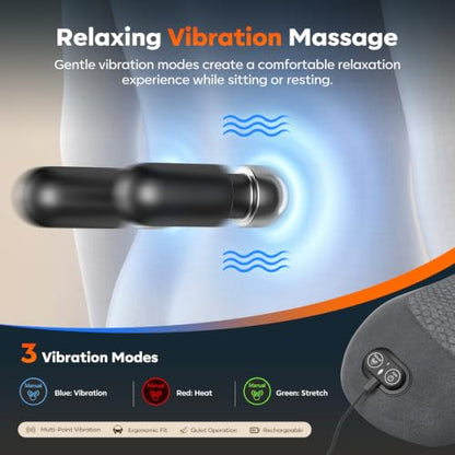Electric Lumbar Back Massager with Heat Vibration & Traction - 3-in-1 Support