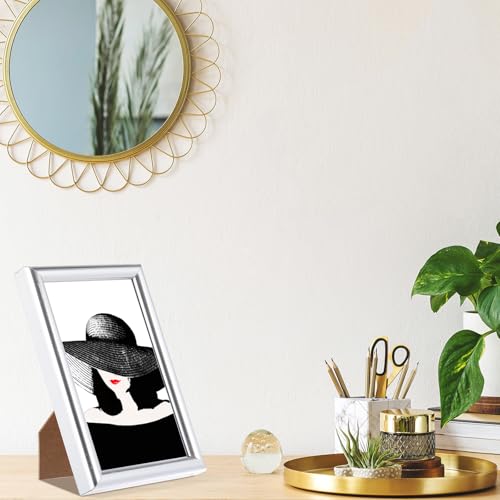 Kathfly 16 Pack Silver 5x7 Inch Photo Frames Wall & Table Display