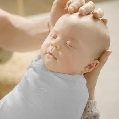 SwaddleMe by Ingenuity Original Swaddle, 100% Cotton, Improves Sleep & Calms Startle Reflex, Preemie Size, Up to 7 Pounds, 1-Pack, Baby Swaddle Blanket - Cream