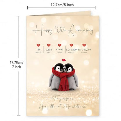 Funny 10th Anniversary Card - Sweet Wedding Gift for Couple - Isenwill