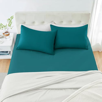 Standard 20x26 Inch Teal Microfiber Pillowcases - 2 Pack