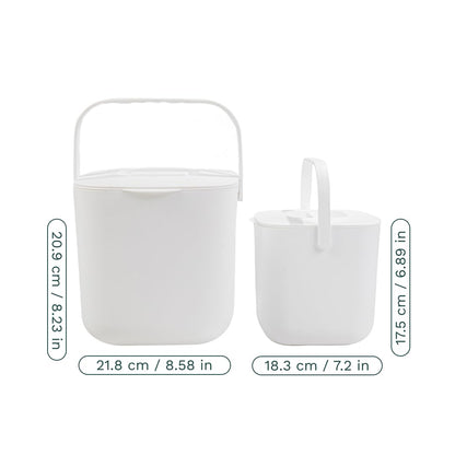 Lomi Compost Bin | Kitchen Countertop | Odorless | Easy Clean (White, 7L / 1.8 GAL)