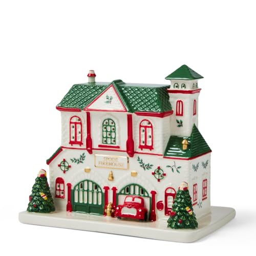 Spode Christmas Tree Village Fire Station Collectible Figurine - Holiday Decor