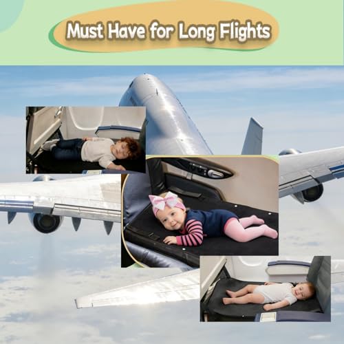 Black XLL Toddler Airplane Bed Travel Sleep Support for Kids - Portable