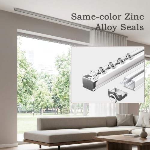 Heavy Duty Ceiling Curtain Track with Silent Rollers 15ft Champagne