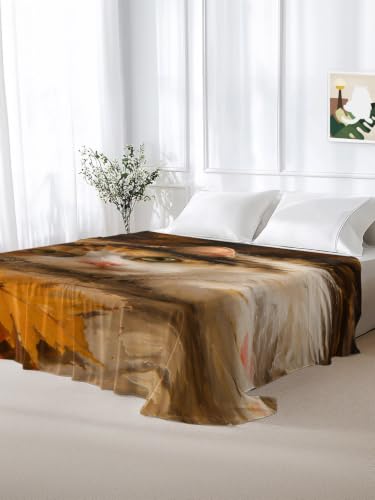 Brown King Size Maple Leaves Flat Bed Sheet Microfiber Fall Foliage Cat Bedding