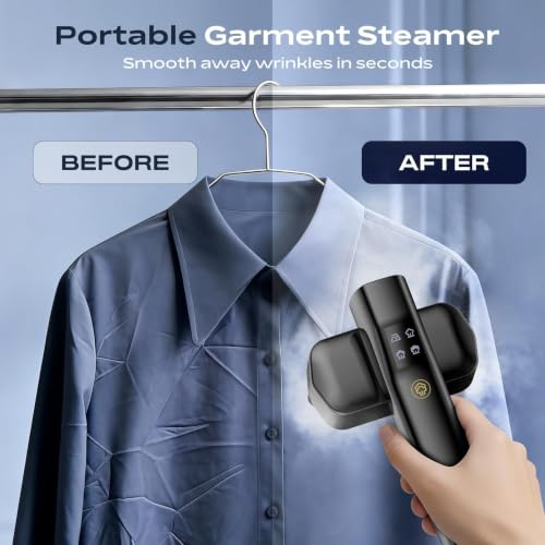 REXYHOME Black Travel Clothes Steamer 1000W Portable Iron & Garment Steamer