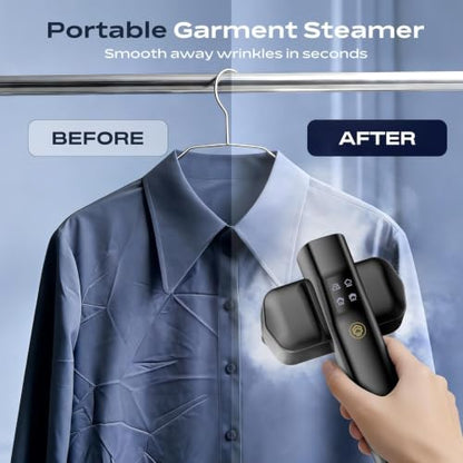 REXYHOME Black Travel Clothes Steamer 1000W Portable Iron & Garment Steamer