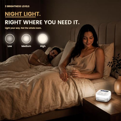 White Noise Machine for Baby & Adults with 43 Sounds, Night Light & Bluetooth
