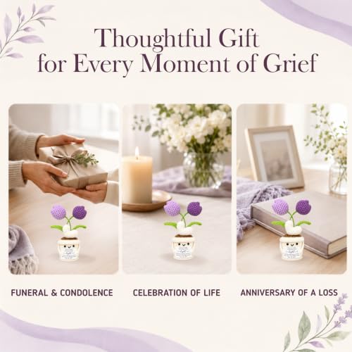 Their Light Remains Crochet Flower Memorial Gift Set - Sympathy Loss of Loved One