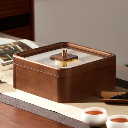Square Dry Fruit Tray with Glass Lid and 4 Glass Bowls - 9.1 Inch
