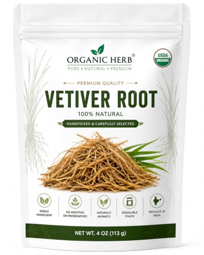 Organic Vetiver Root for Potpourri & Natural Fragrance - 4 oz