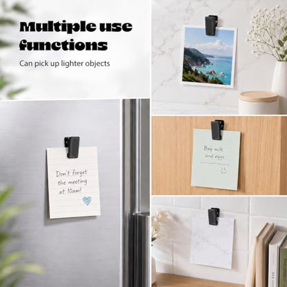 Self-Adhesive Wall Clips for Hanging - Black, 15 Pack