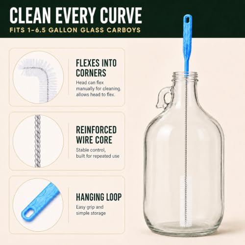 5 Gallon Carboy Fermentation Kit with Carrier, Brush, Airlock, Siphon & Stoppers