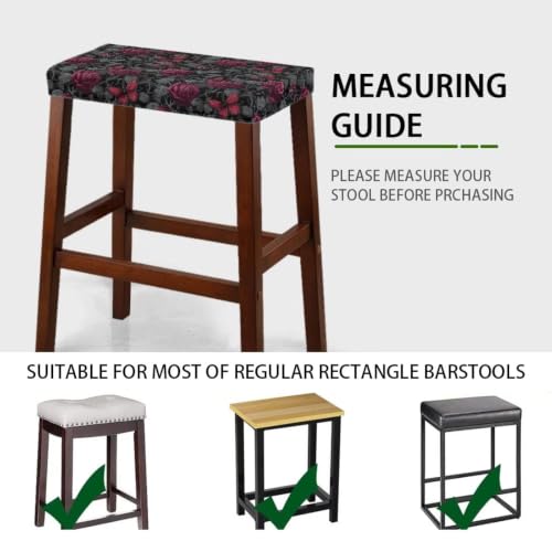 Universal Fit Gothic Rose Butterfly Bar Stool Covers 2-Piece Set