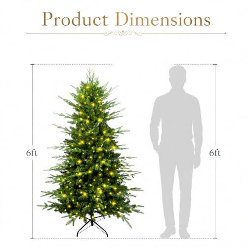 6 Ft Prelit Slim Christmas Tree - Aspen Fir, Blue Spruce, Warm White LED Lights