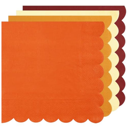 50Pcs Fall Paper Napkins Thanksgiving Party Table Decorations - Fall Colors