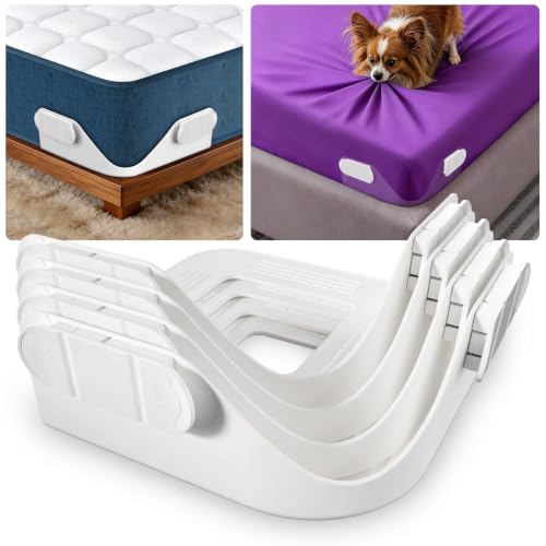 Bed Sheet Holders for Corners - Fitted Sheet Grippers No-Stretch Clips