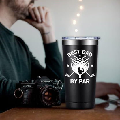 Golf Gift for Dad - Black Dad Tumbler - Perfect Christmas Golf Accessories