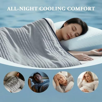 Breathable Cooling Blanket for Hot Sleepers 80x91 Inch Silver Grey