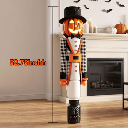 Halloween Giant Pumpkin Nutcracker Decor - 53 Inch Indoor Outdoor Party Prop