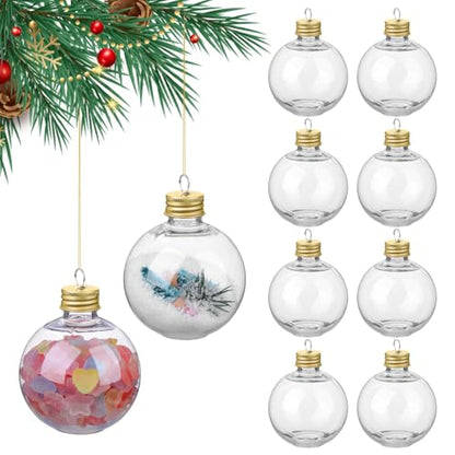 BESPORTBLE Christmas Drink Balls Set - 9x7.8x7.8cm Golden Fillable Ornament for Holiday Parties 250ml