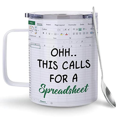 Funny Accountant Coffee Tumbler Mug - Stainless Steel 12oz Gift for Boss & Coworkers