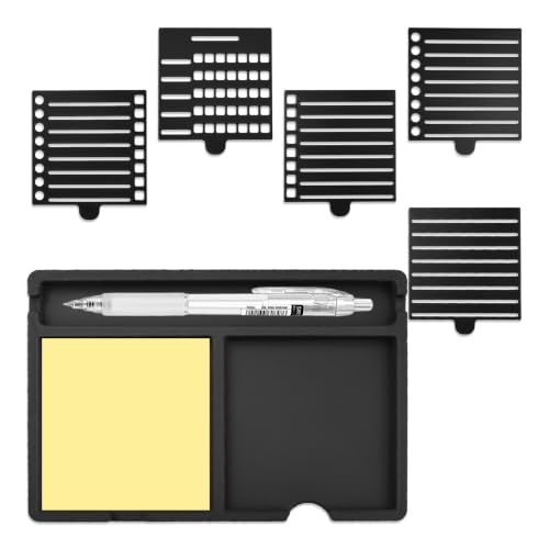 3x3 Inch Sticky Note Holder with Templates and Dispenser for Office Home and School