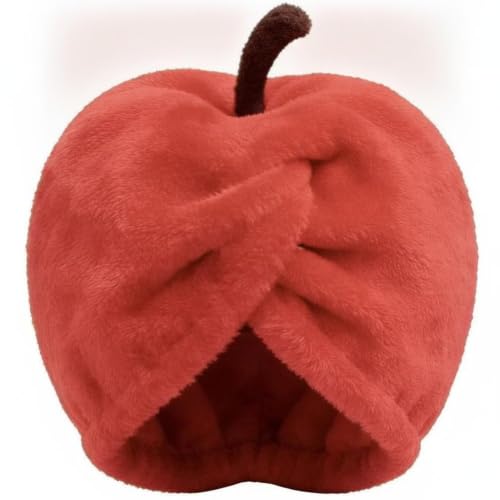 Cartoon Microfiber Hair Drying Towel Cap - Red, Fast Absorbent & Soft for Home Gym