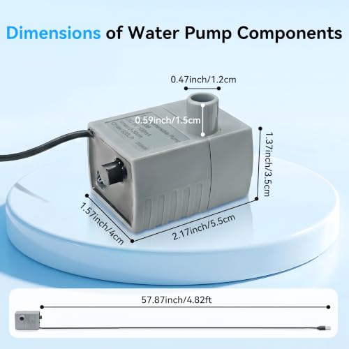 Pet Water Fountain Replacement Pump 5V DC with Sponge, Quiet & Waterproof