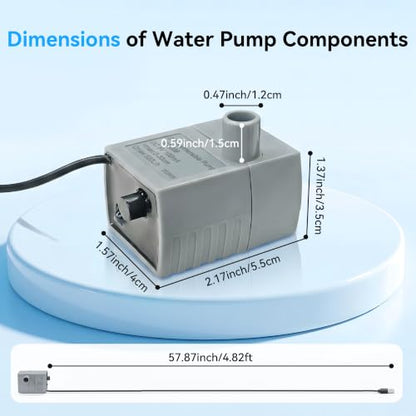 Pet Water Fountain Replacement Pump 5V DC with Sponge, Quiet & Waterproof
