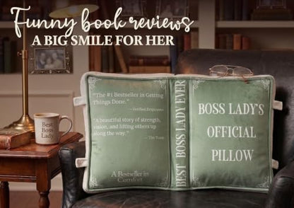 Boss Lady Book Shape Pillow - Gift for Boss Day and Christmas