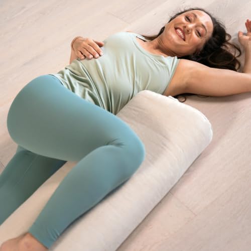 Yoga Bolster Pillow - Natural Linen Support Cushion for Restorative Yoga & Meditation