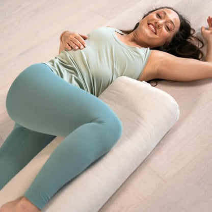 Yoga Bolster Pillow - Natural Linen Support Cushion for Restorative Yoga & Meditation