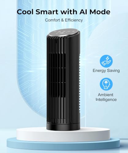 Tower Fan with Remote Control, 23ft/s Bladeless Oscillating Floor Fan for Home Office