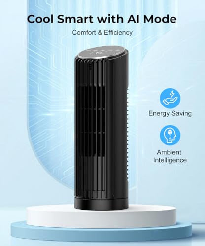 13.2 Inch Tower Fan for Bedroom Office Quiet 4 Speeds Oscillating Cooler