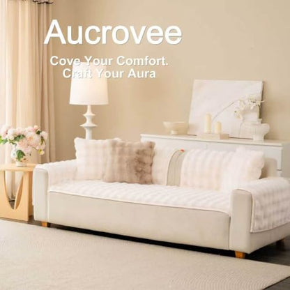 Faux Fur Couch Cover - White / 1PC / 27.6x59.1 Inches / Seat Cover