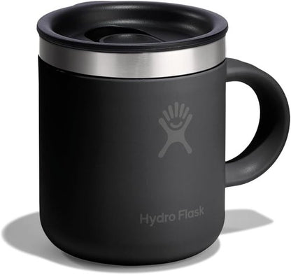 Hydro Flask Coffee Mug - Insulated Stainless Steel, Non-Spill Travel Mug | 6 Oz Tonal Black