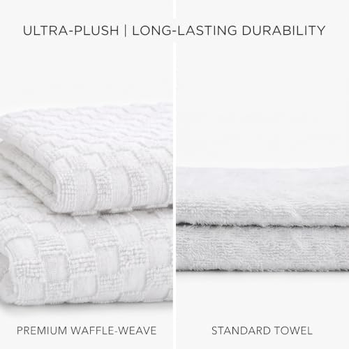 White Cotton Washcloth Set - Soft Absorbent 2 Piece for Face & Body - Variation of THIS listing