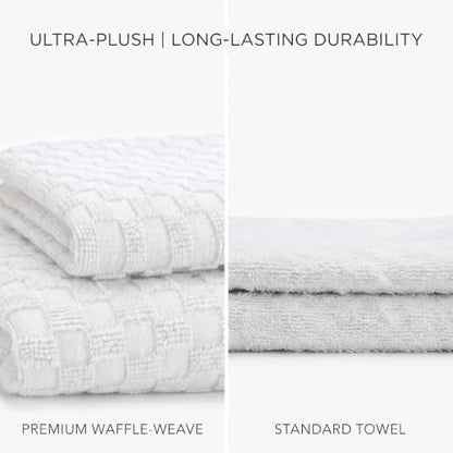 White Cotton Washcloth Set - Soft Absorbent 2 Piece for Face & Body - Variation of THIS listing