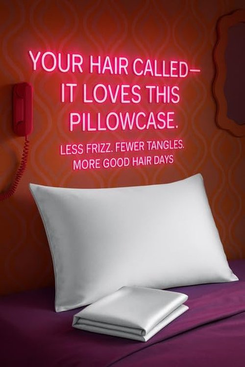 BLISSFORD Satin Pillowcase Set - Soft & Cool Zippered Design for Hair & Skin Care | White, Standard Size - 2 Pack