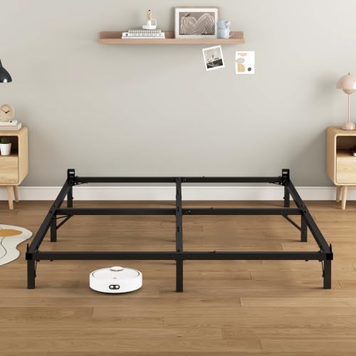 Heavy Duty Foldable Full Metal Bed Frame with Headboard Support