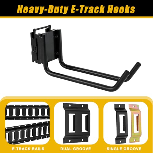 6.1in E-Track Double Fitting J-Hooks Set - Heavy Duty Cargo & Tool Hangers