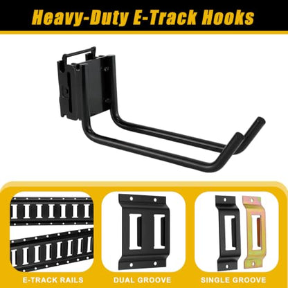 6.1in E-Track Double Fitting J-Hooks Set - Heavy Duty Cargo & Tool Hangers