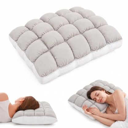 Gary Fluffy Cloud Cooling Pillow with Ice Silk Cover - Supportive Sleep Cushion