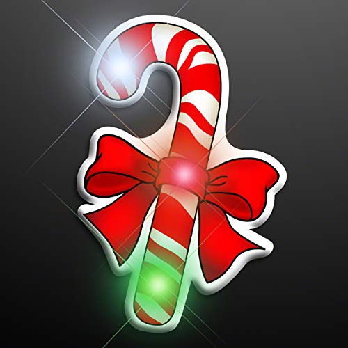 Christmas LED Light Up Lapel Pins Set of 5 - Snowman, Tree, Reindeer, Candy Cane