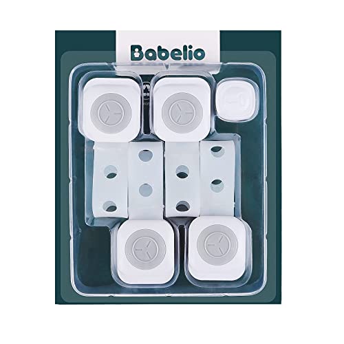 Babelio TAK Cabinet Straps Locks for Babies, 10 Pack Child Proof Safety Locks for Drawers, Baby Proof Latches for Kitchen, Furnitures, Strong Adhesive