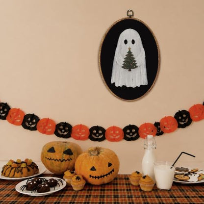 Halloween Ghost Wall Art Decor - Oval Framed Seasonal Home Decoration - Variation of Ghost 4