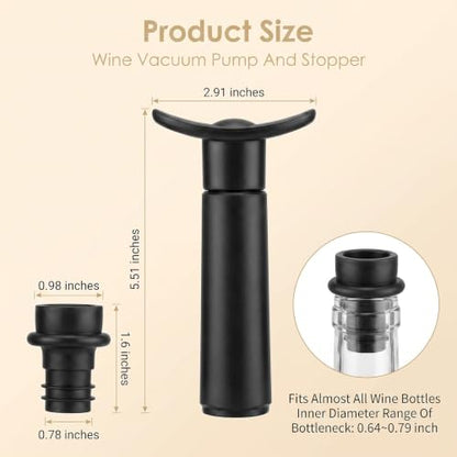 Wine Vacuum Pump & Reusable Silicone Stoppers Set - Keep Wine Fresh